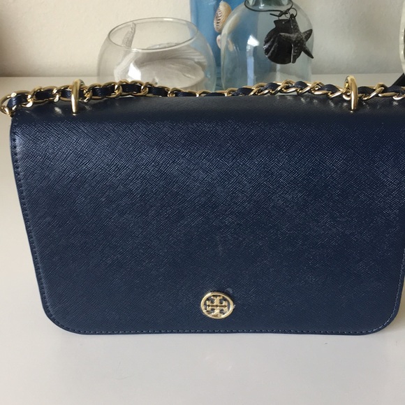 Tory Burch Handbags - Navy Robinson Chain Crossbody